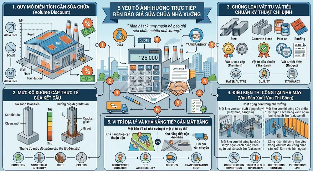 1. Quy Mô Diện Tích Cần Sửa Chữa (Volume Discount)