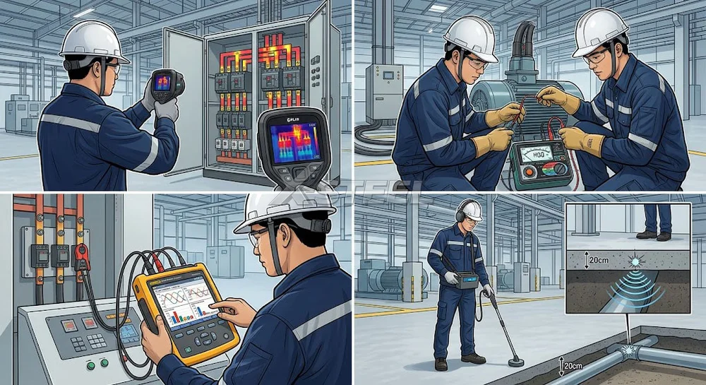 Bước 1 – Khảo Sát Bằng Thiết Bị Đo Kiểm Chuyên Dụng