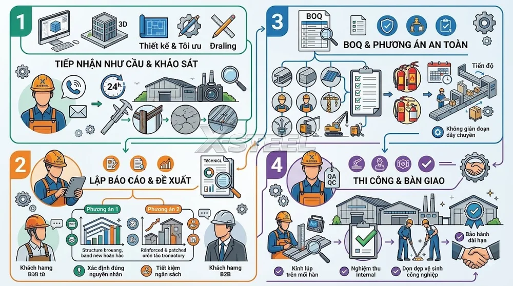 4. Bước 4 – Thi Công Chuẩn QA/QC Và Nghiệm Thu Bàn Giao Project