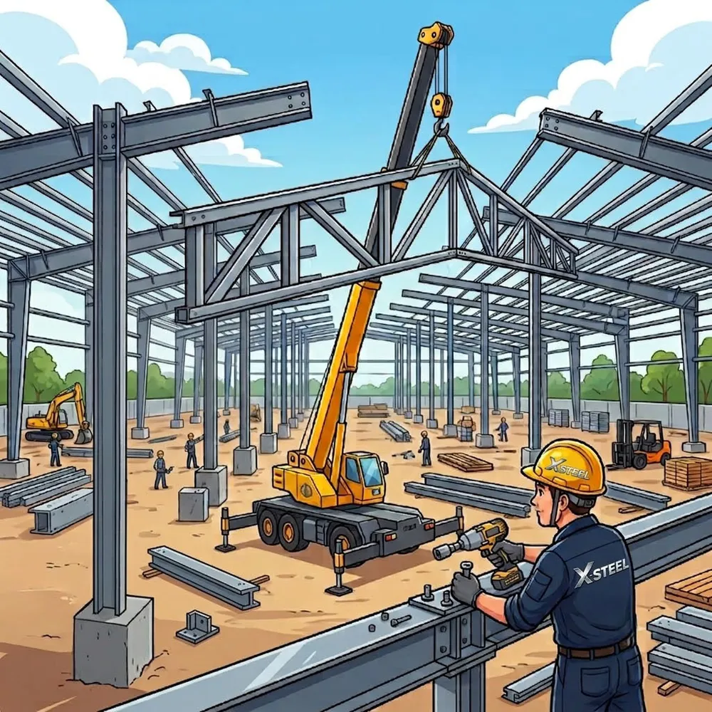 Giải pháp thi công lắp dựng nhà xưởng tiền chế chuyên nghiệp cho Tổng thầu năm 2026