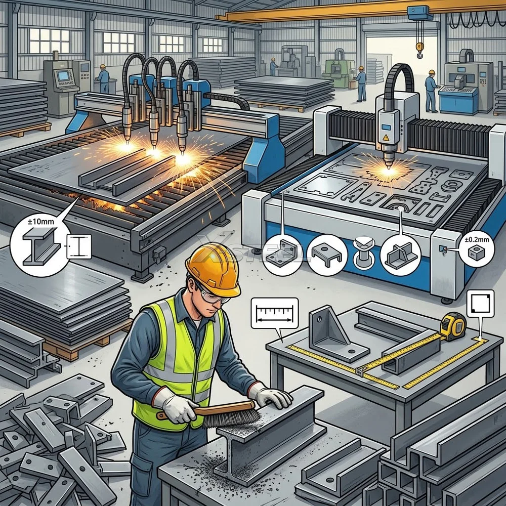Bước 2 – Cắt Phôi Thép Nguyên Liệu Bằng Máy CNC