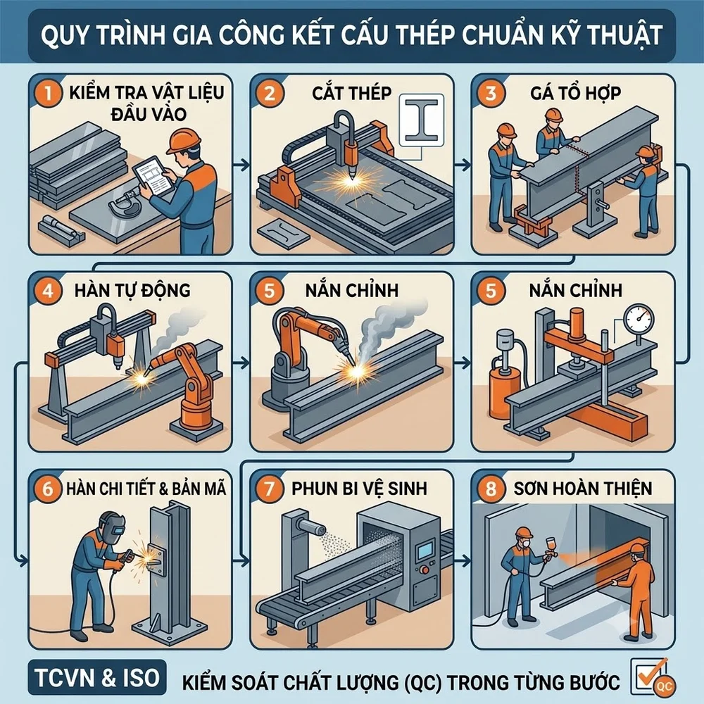 10 Chủ Đề Quan Trọng Trong Gia Công Kết Cấu Thép Dành Cho Nhà Thầu